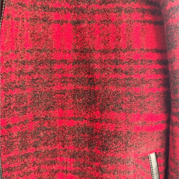Pendleton Red and Black Plaid Zip-Front Wool Pea Coat - Picture 4 of 7